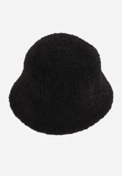 Czarny Kożuszkowy Kapelusz Bucket Hat Ruelv Necilia