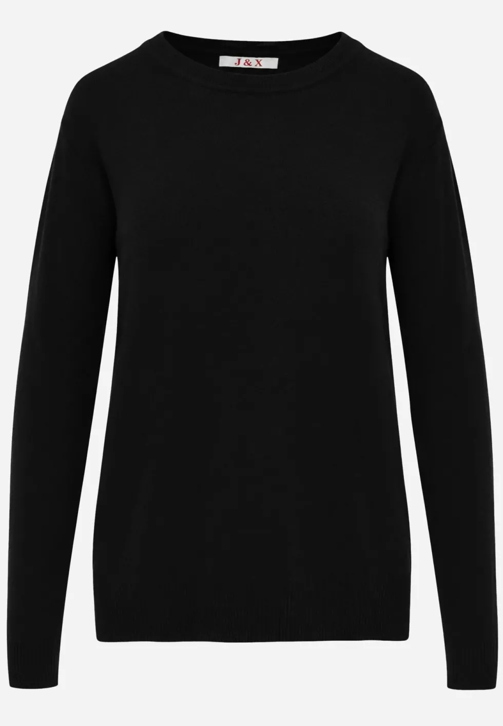 Czarny Minimalistyczny Sweter z Bawełną Bellama