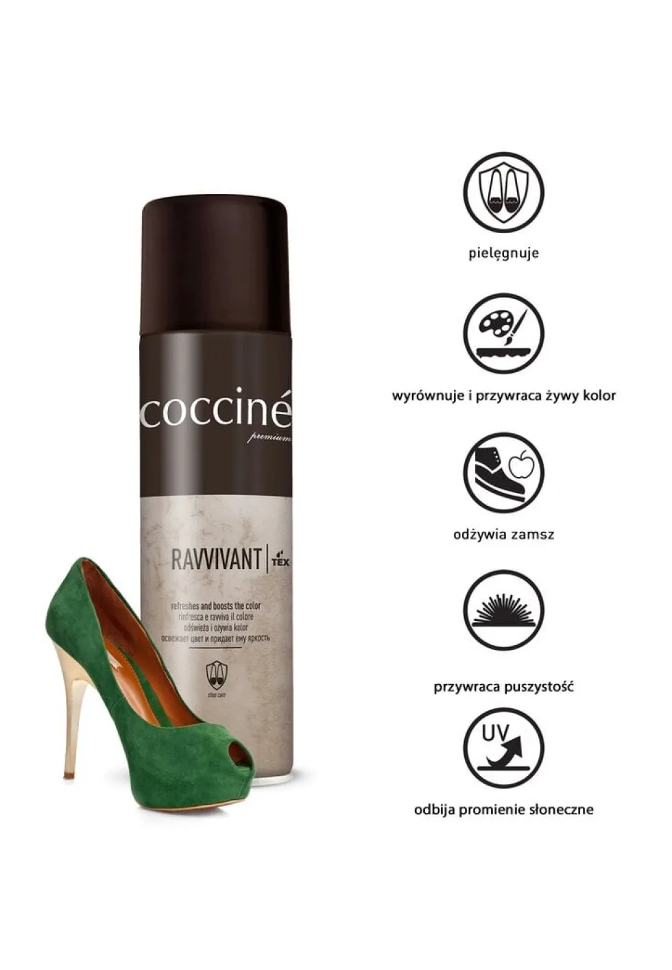 Czarny Odświeżający Spray do Zamszu i Nubuku Coccine