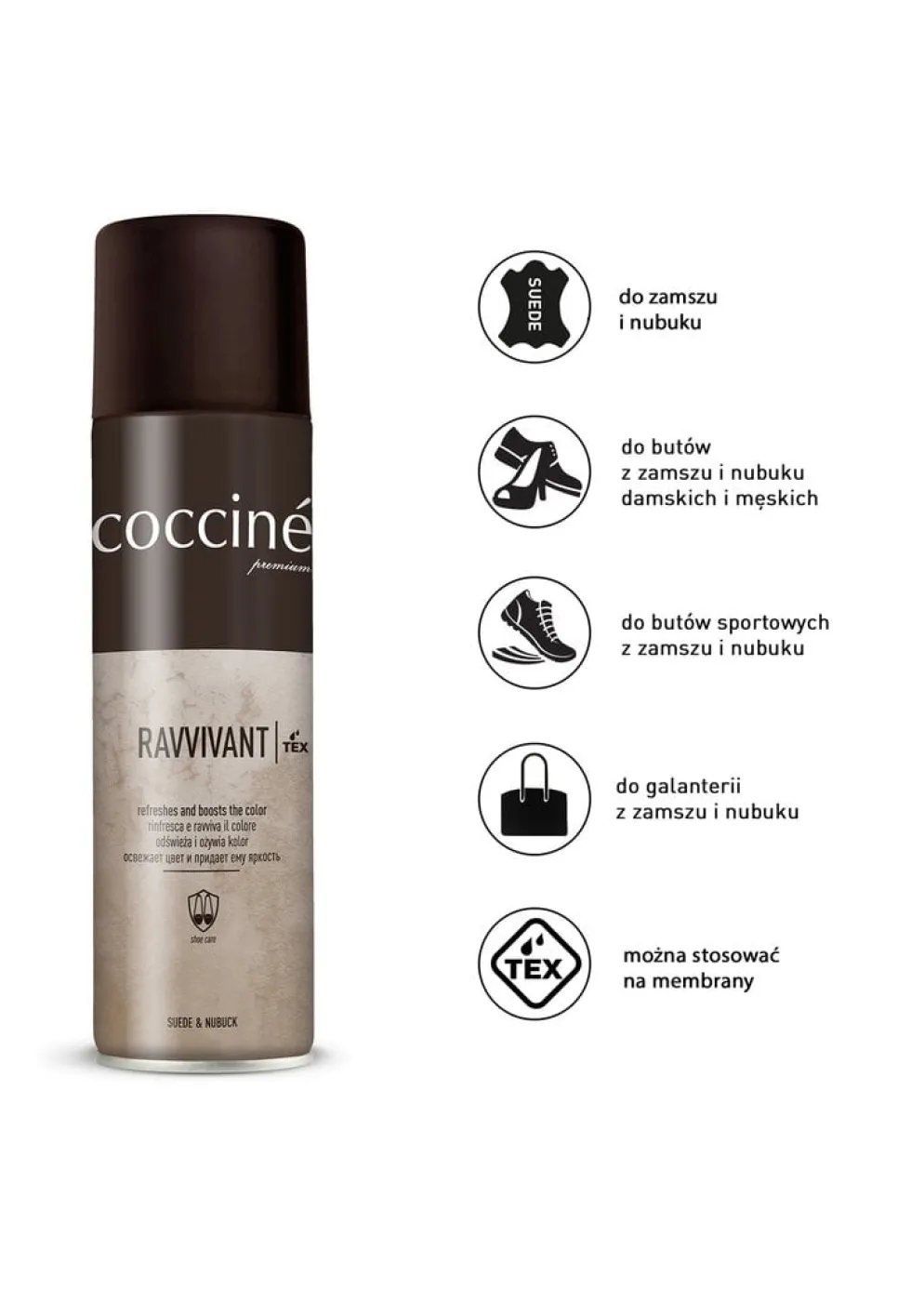 Czarny Odświeżający Spray do Zamszu i Nubuku Coccine