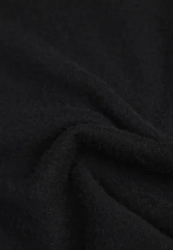 Czarny Prosty Sweter Casual z Dzianiny z Wełną o Puszystej Strukturze Divara