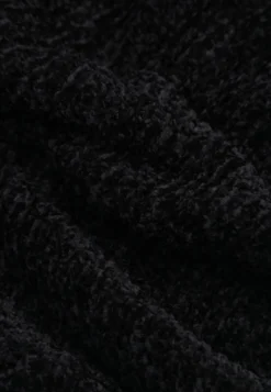 Czarny Sweter Basic Oversize z Szenilowej Dzianiny z Wełną Mirietha