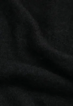 Czarny Sweter Oversize z Wełną Szerokimi Rękawami i Długim Włosiem Veniorre