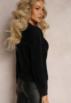 Czarny Sweter Wełniany Elisabema