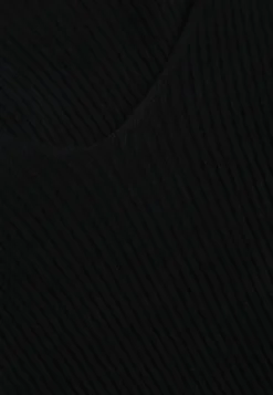 Czarny Sweter z Bawełną z Prążkowanej Dzianiny Reisaria