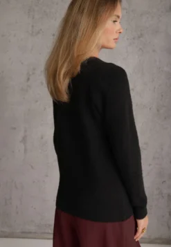Czarny Sweter z Wełną w Minimalistycznym Stylu Joslina