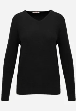 Czarny Sweter z Wełną w Minimalistycznym Stylu Joslina