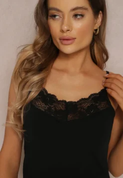 Czarny Top Bawełniany Actusa