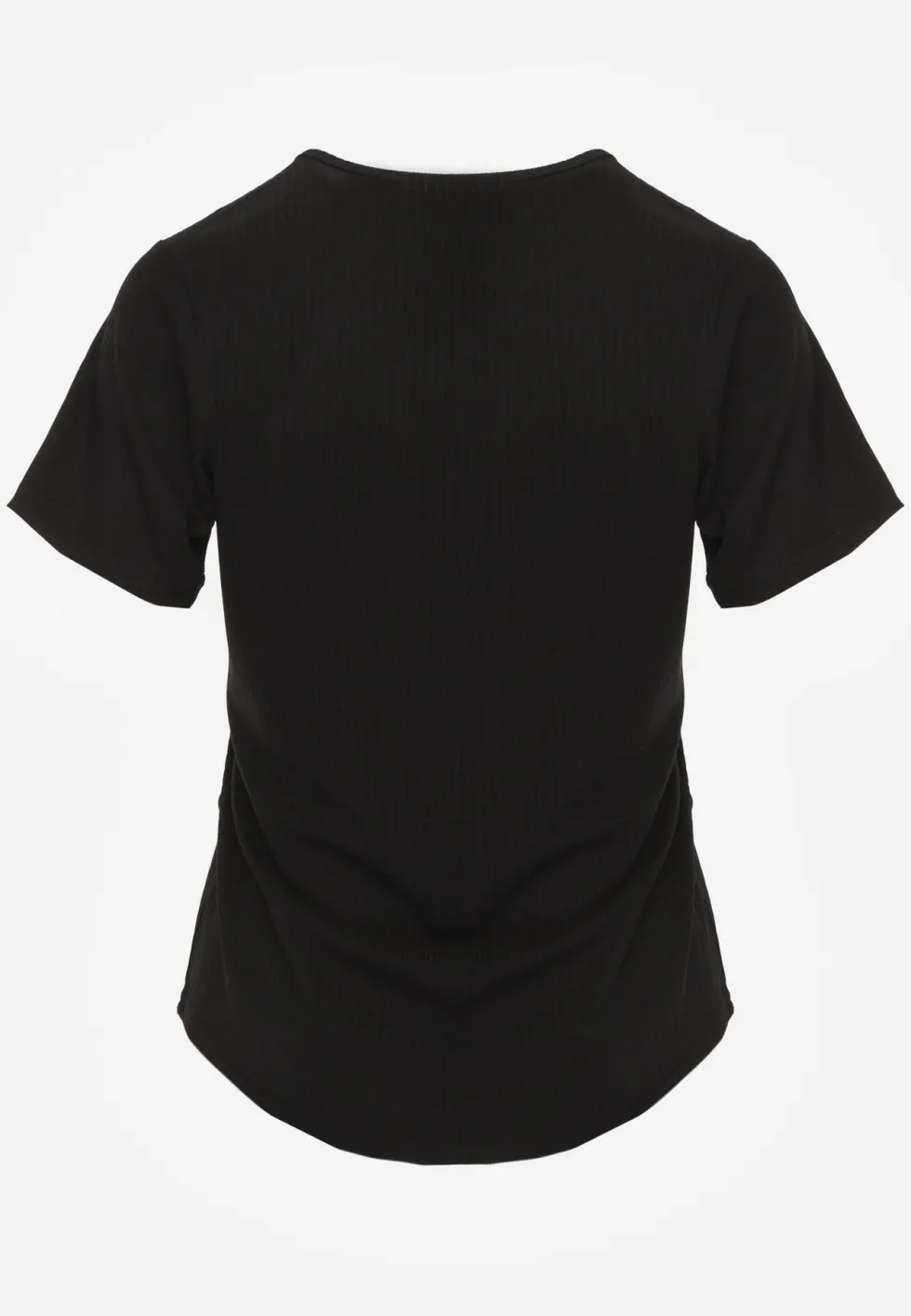 Czarny T-shirt Basic z Okrągłym Dekoltem Dolea