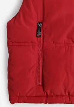 Czerwona Pikowana Kamizelka Puffer o Kroju Crop Tadrel