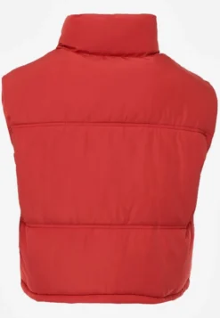 Czerwona Pikowana Kamizelka Puffer o Kroju Crop Tadrel