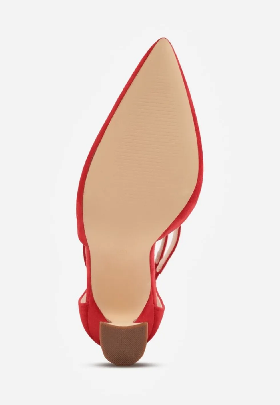 Czerwone Czółenka na Stożku Ozdobione Paskami Rorida