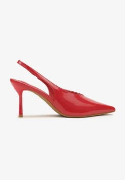 Czerwone Czółenka Sandały Slingback Vices na Obcasie Typu Szpilka Tilionea