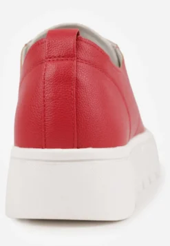 Czerwone Płaskie Sneakersy Vices ze Sznurowaniem Lorori