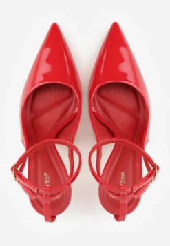 Czerwone Sandały Lakierowane Vices na Szpilce Typu Slingback Dolenita
