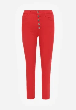 Czerwone Spodnie Skinny Winvienne