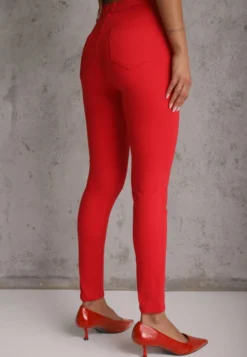 Czerwone Spodnie Skinny Winvienne