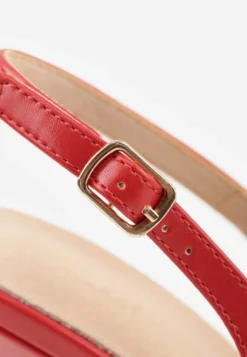 Czerwone Szpilki VICES Slingback z Wkładką ze Skóry Naturalnej Zoretta