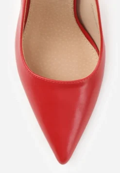 Czerwone Szpilki VICES Slingback z Wkładką ze Skóry Naturalnej Zoretta