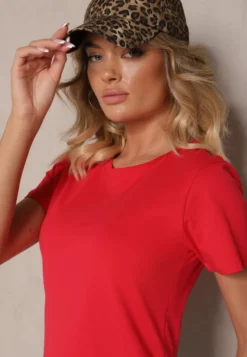 Czerwony Casualowy Bawełniany T-shirt Rivali