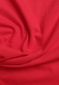 Czerwony T-shirt z Bawełny z Okrągłym Dekoltem Nedima