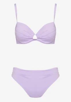 Fioletowe Bikini Majtki Figi Biustonosz z Trójkątną Aplikacją Natizeria