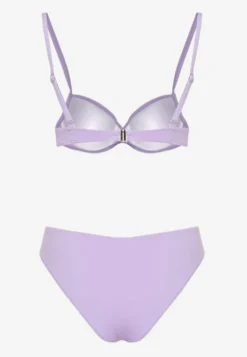 Fioletowe Bikini Majtki Figi Biustonosz z Trójkątną Aplikacją Natizeria