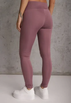 Fioletowe Legginsy Basic z Modelującą Wstawką w Pasie Liacan