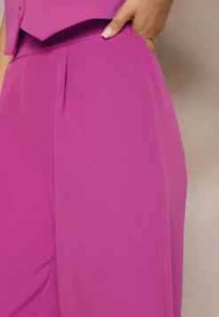 Fioletowe Szerokie Spodnie w Eleganckim Stylu Hanessame