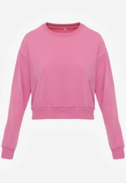 Fuksjowa Bluza z Bawełną ze Ściągaczami przy Rękawach i w Pasie Alberia