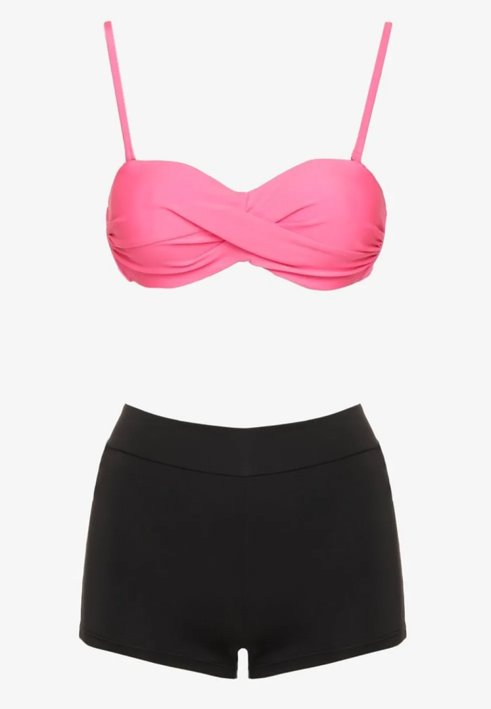 Fuksjowe Bikini 3-częściowe Biustonosz z Wiązaniem Majtki Figi i Bokserki Vinalle