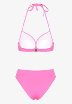 Fuksjowe Bikini Majtki Figi i Biustonosz Ozdobione Wiązaniem Saniorie