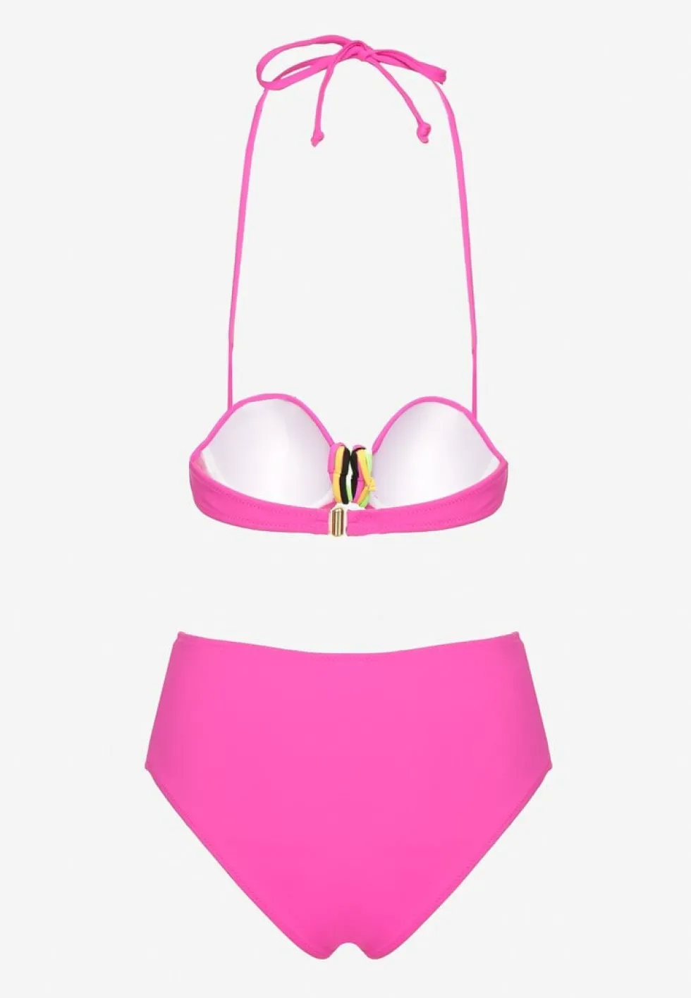 Fuksjowe Bikini Majtki Figi i Biustonosz z Ozdobną Wstawką Natamara