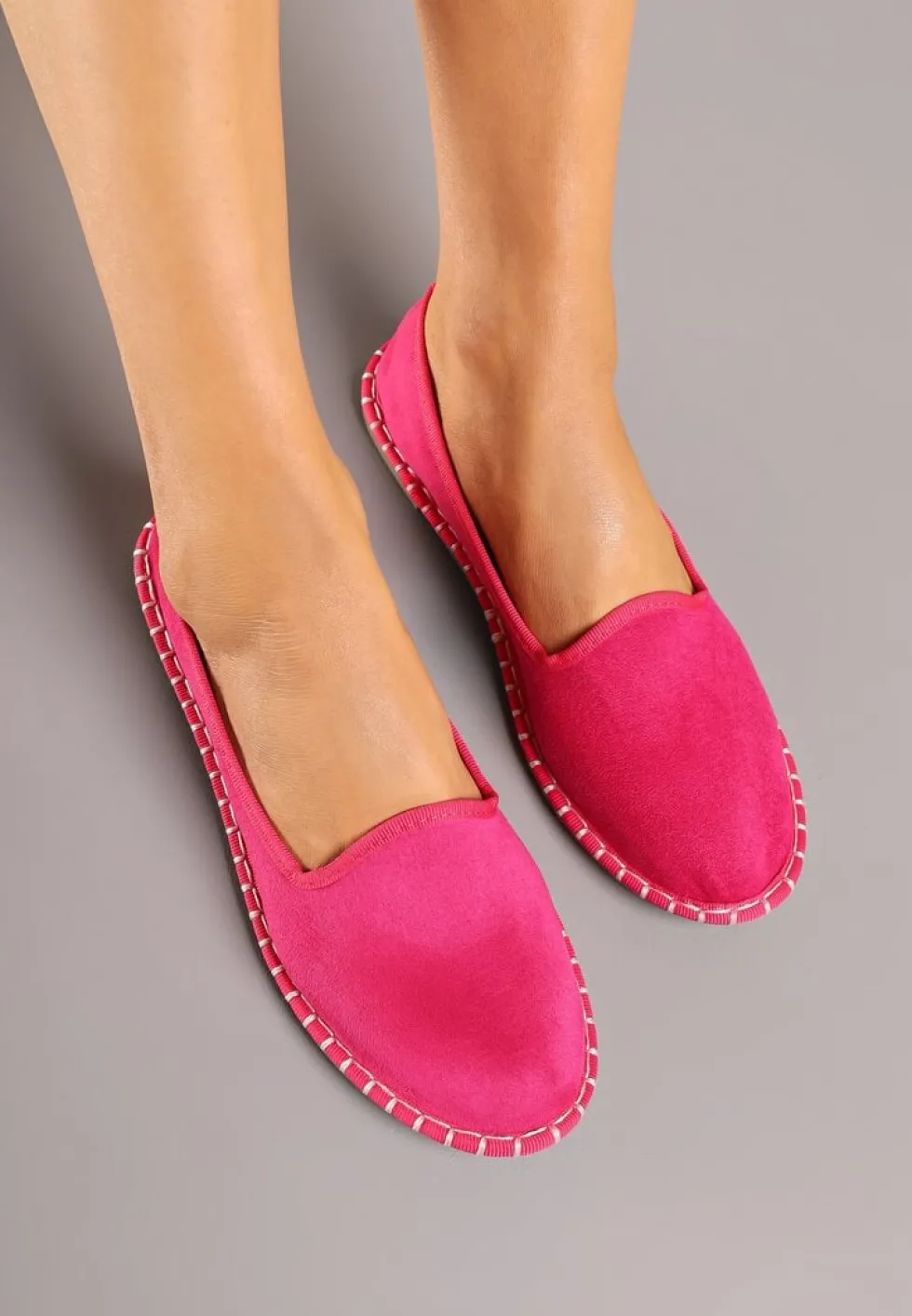 Fuksjowe Espadryle Balerinki z Przeszyciami Firalissea