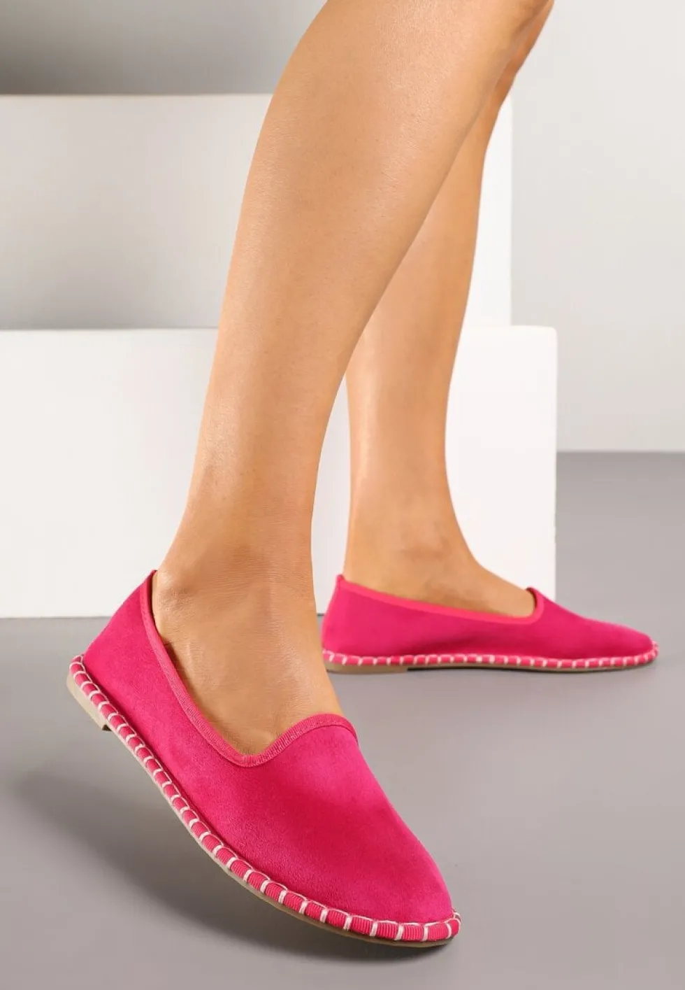 Fuksjowe Espadryle Balerinki z Przeszyciami Firalissea