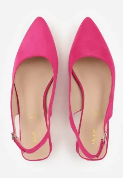 Fuksjowe Sandały Vices na Ozdobnym Słupku Typu Slingback ze Skórzaną Wkładką Eraliora