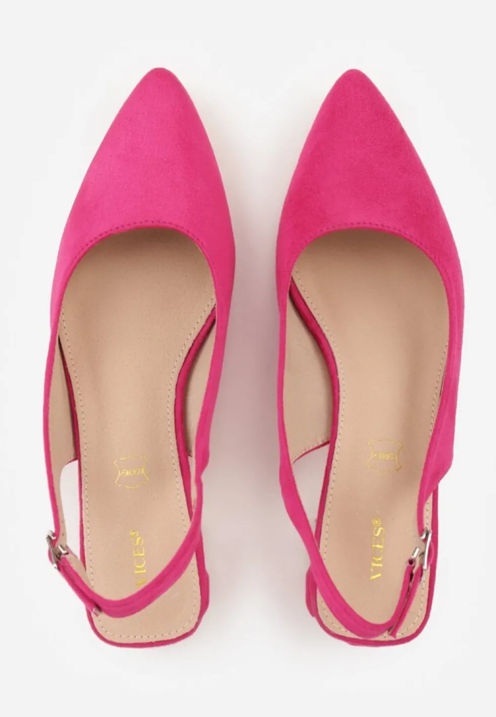 Fuksjowe Sandały Vices na Ozdobnym Słupku Typu Slingback ze Skórzaną Wkładką Eraliora