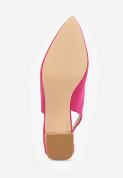 Fuksjowe Sandały Vices na Ozdobnym Słupku Typu Slingback ze Skórzaną Wkładką Eraliora