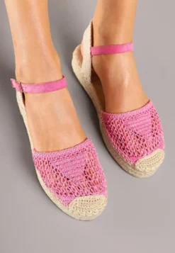 Fuksjowe Sandały w Stylu Espadryli z Plecioną Platformą i Cholewką Elisova