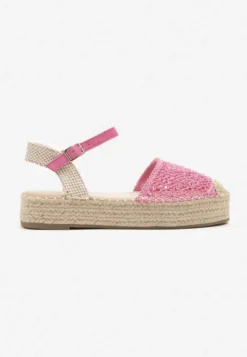 Fuksjowe Sandały w Stylu Espadryli z Plecioną Platformą i Cholewką Elisova