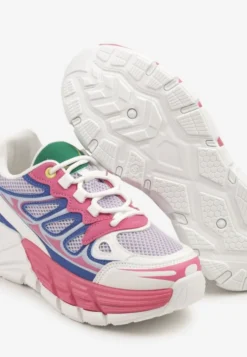 Fuksjowe Sneakersy Streetwearowe na Tłoczonej Platformie Tertewia