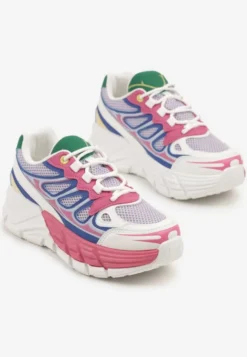 Fuksjowe Sneakersy Streetwearowe na Tłoczonej Platformie Tertewia