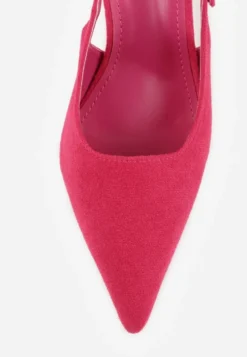 Fuksjowe Szpilki Slingback VICES z Imitacji Zamszu z Prostokątną Klamerką Natuma