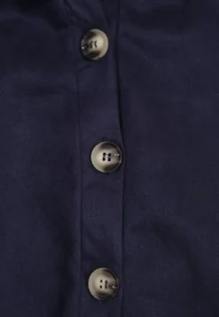 Granatowa Kurtka Przejściowa w Stylu Preppy o Fasonie Bomberki z Guzikami Zirafena