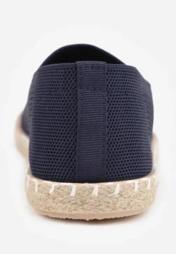 Granatowe Espadryle z Plecioną Cholewką przed Kostkę Mokosa