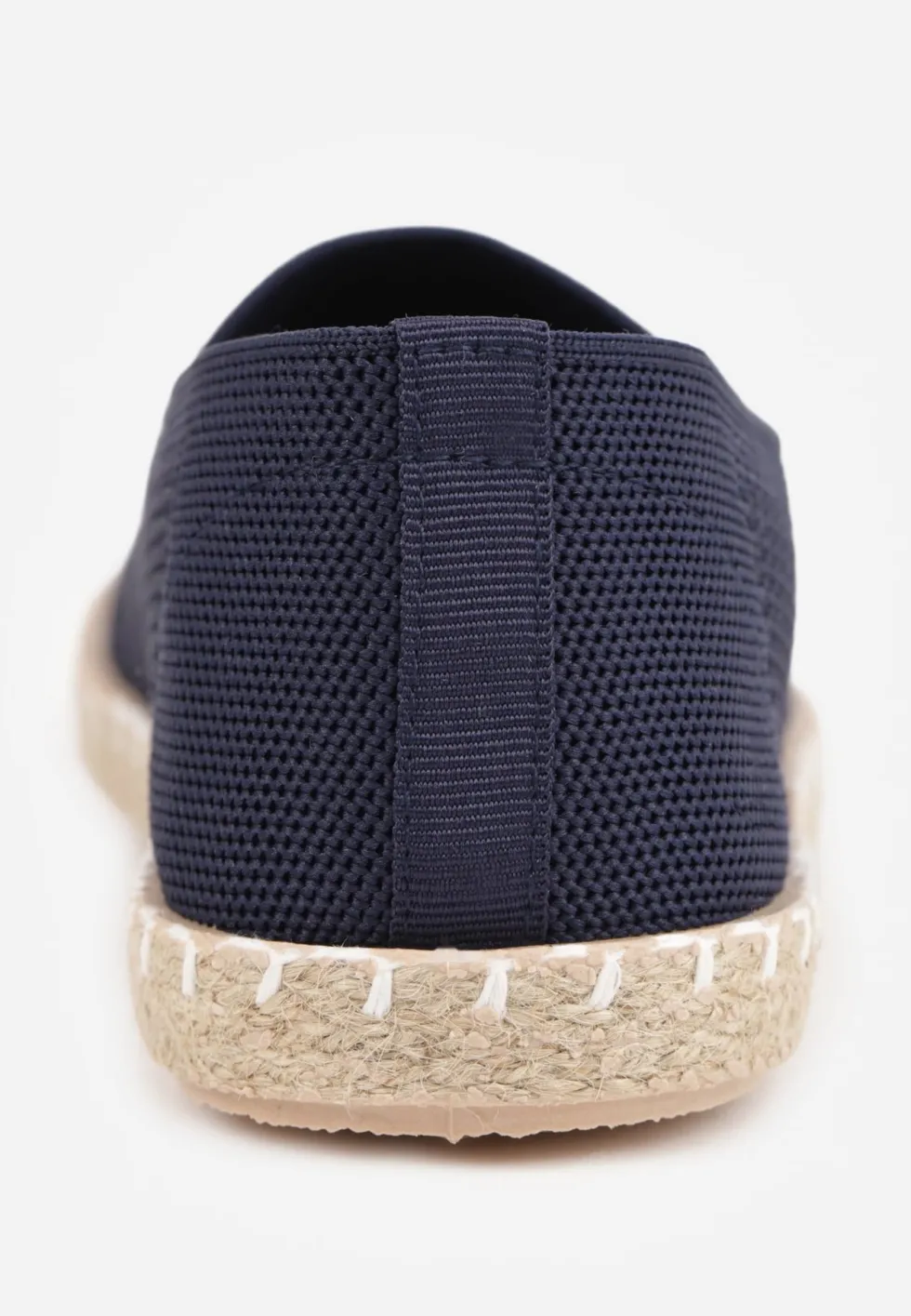 Granatowe Espadryle z Plecioną Cholewką przed Kostkę Mokosa