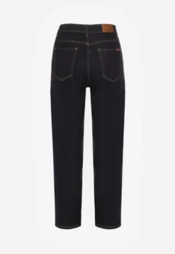 Granatowe Jeansy Mom Fit Regular Waist Ahortia