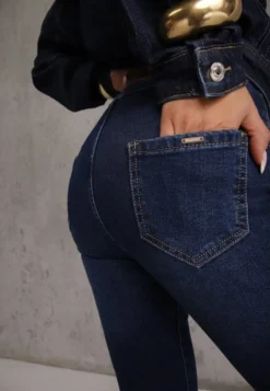 Granatowe Jeansy Skinny High Waist Vivizo