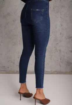 Granatowe Jeansy Skinny High Waist Vivizo