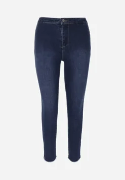 Granatowe Jeansy Skinny High Waist Vivizo